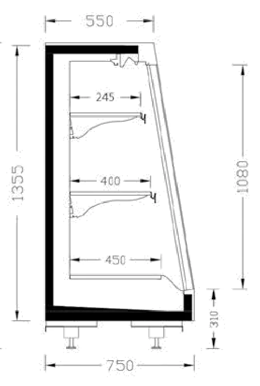 ELITE HALF SD 75-150 teknik kesit çizimi