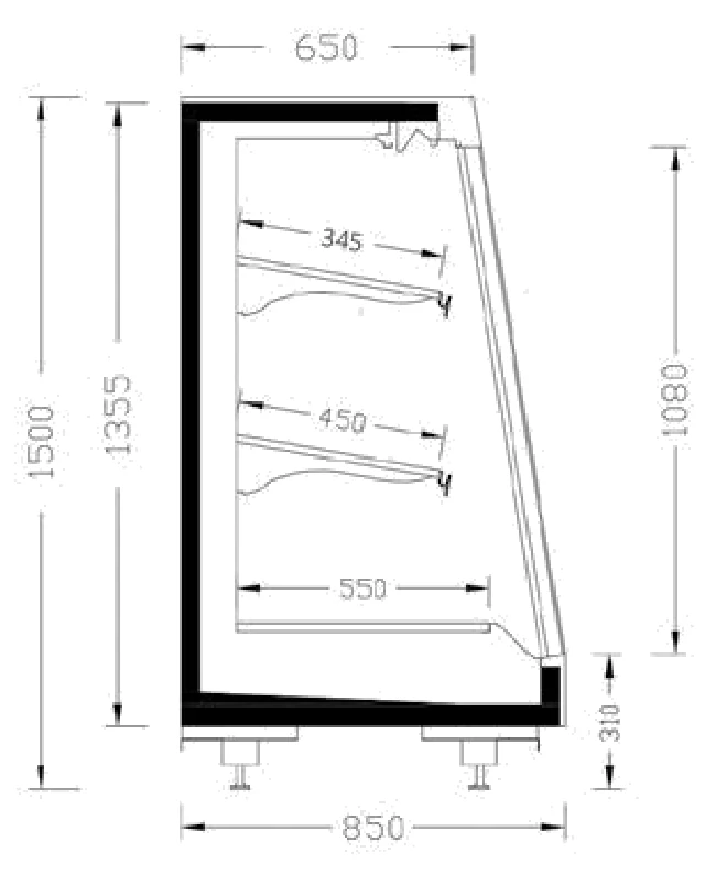 ELITE HALF SD 85-150 teknik kesit çizimi