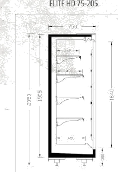ELITE HD 75-205 teknik kesit çizimi