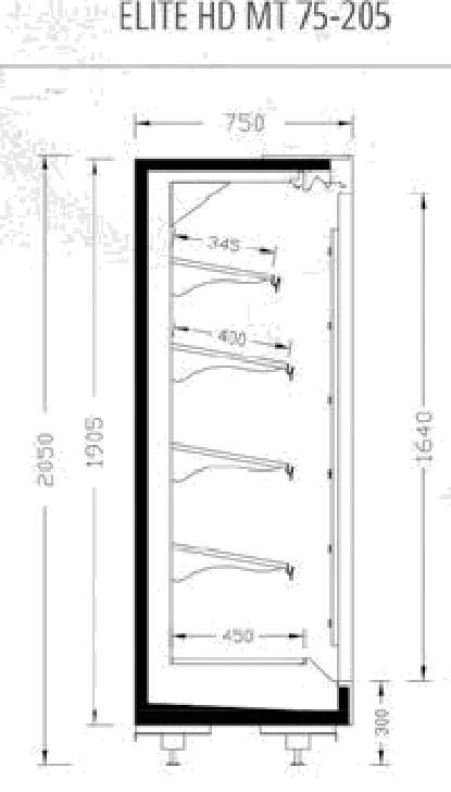 ELITE HD 75-205 teknik kesit çizimi