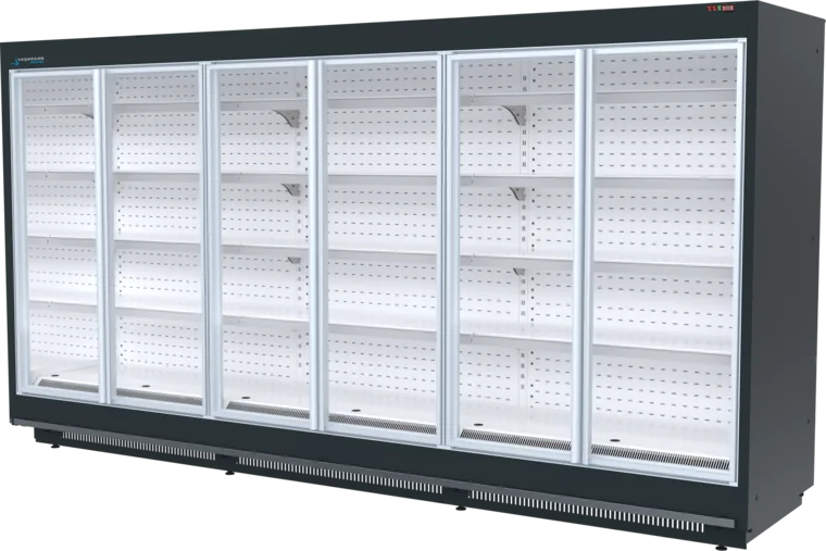 Elite HD Dikey Reyon — Duvar Tipi Soğutucu Reyon, Isıcamlı Çarpma Kapılı