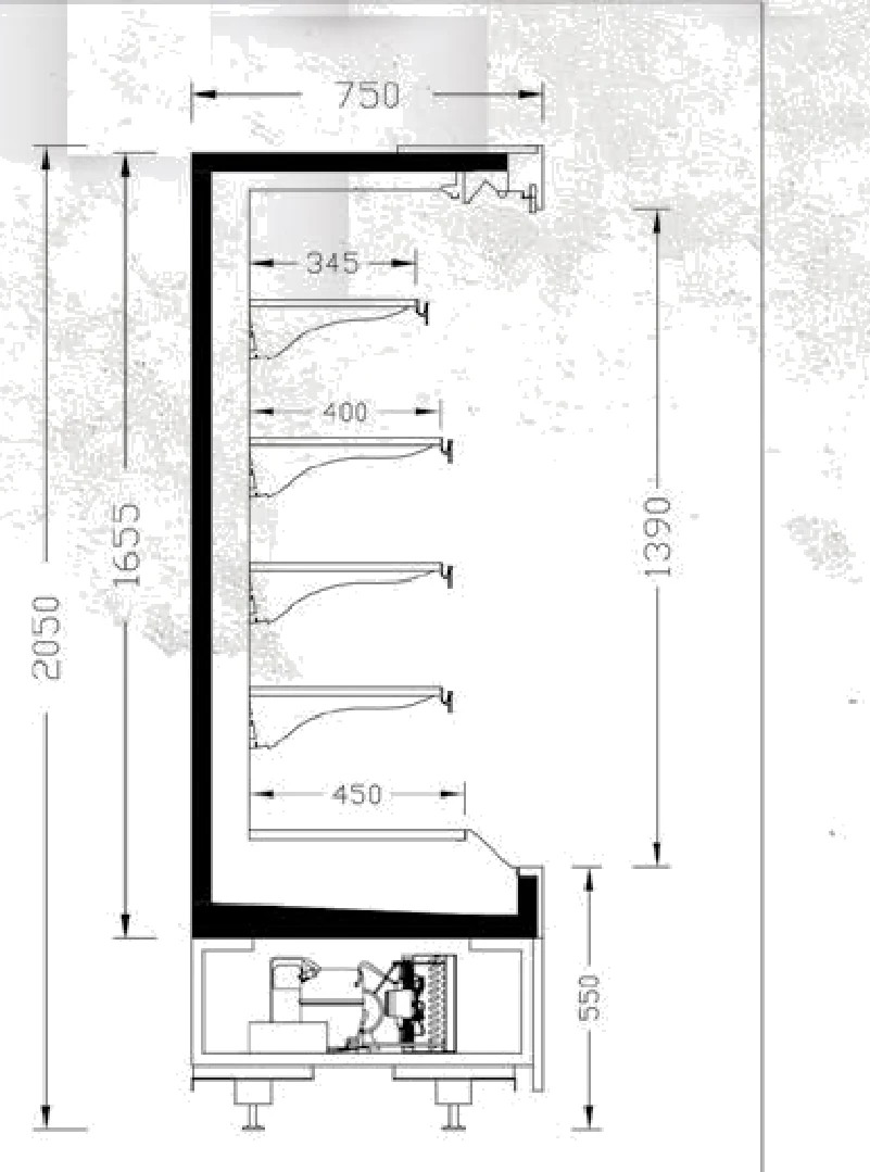 ELITE PLUS PD 75-205 teknik kesit çizimi