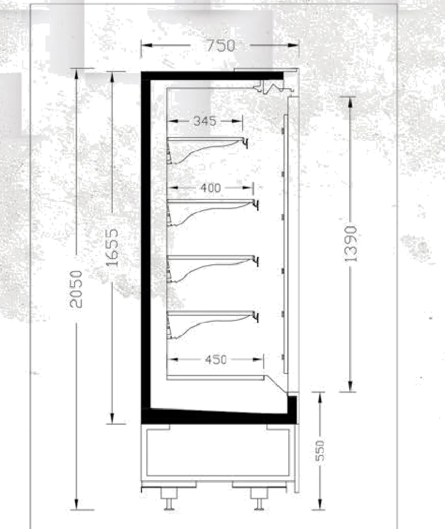 ELITE PLUS PH 75-205 teknik kesit çizimi