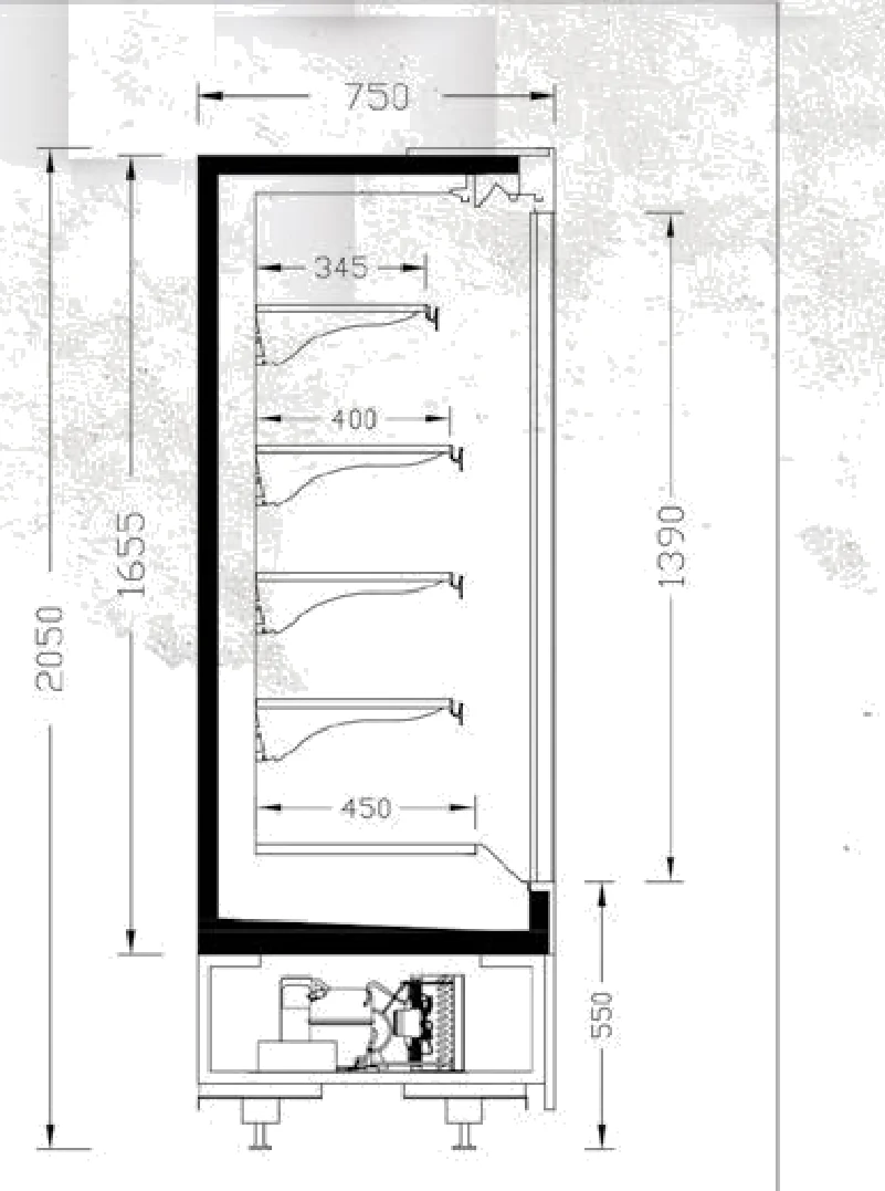 ELITE PLUS PS 75-205 teknik kesit çizimi