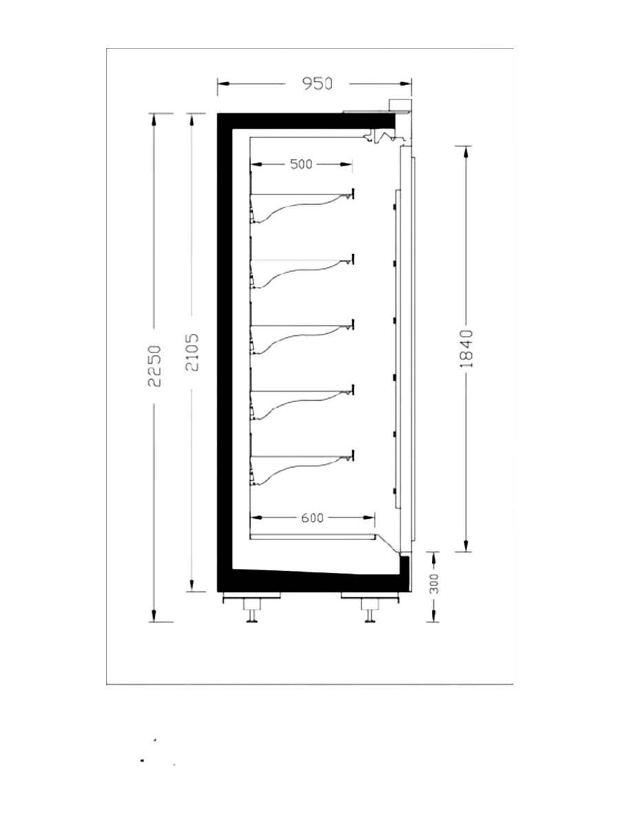 Технический чертёж INVERNO FREEZER 95-225