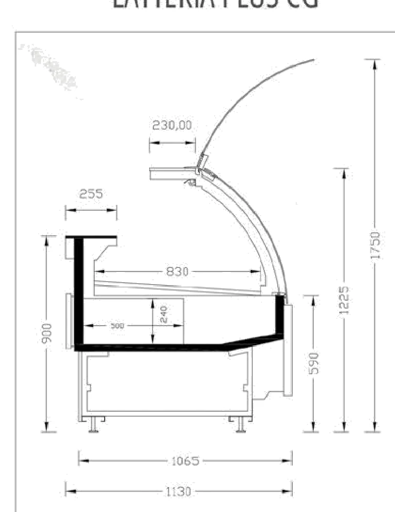 LATTERIA PLUS CG teknik kesit çizimi